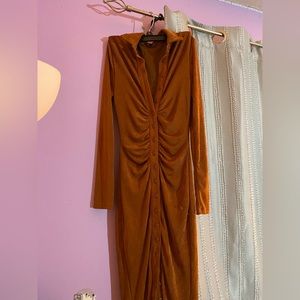 Brown bodycon dress from fashion nova